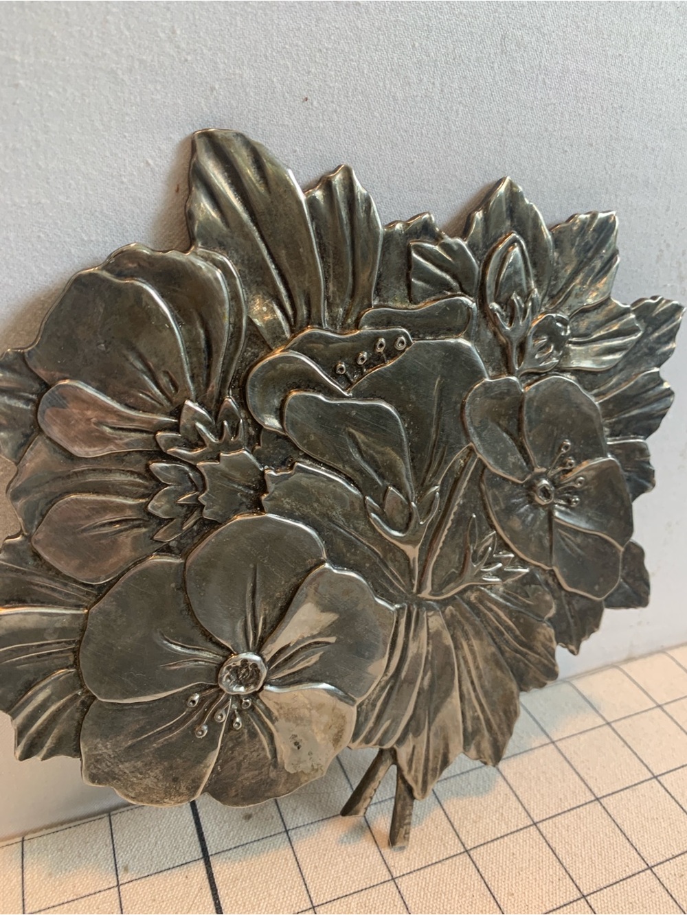 Vintage International Silver Co “Botanica” Silverpkated Hibiscus Trivet